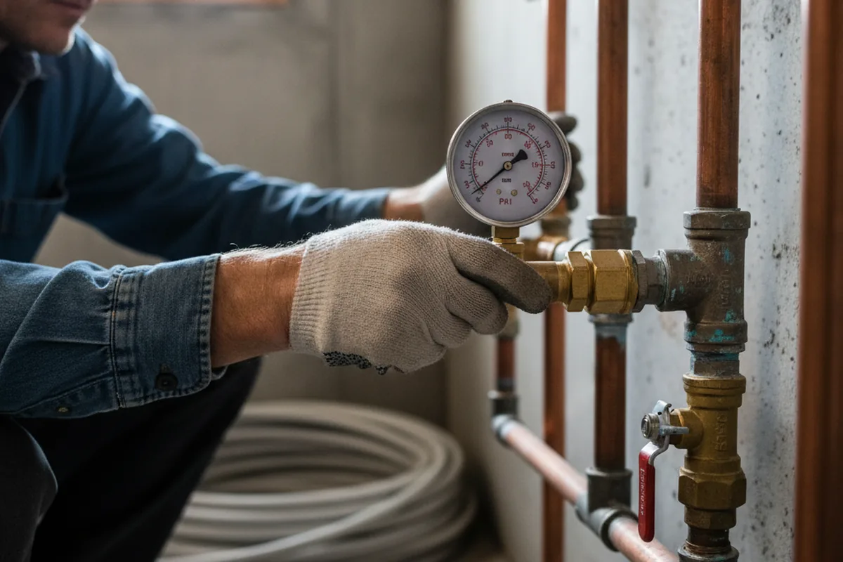 Pressure testing a repaired line during Water Line Repair in Studio City